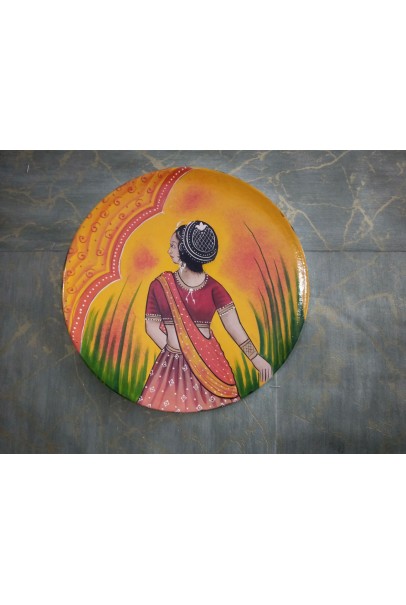 Wooden Wall Decor Plate - Yellow
